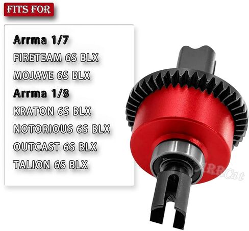 Front Rear 43T Differential & 10T Main Gear Upgrades Part for Arrma 1/7 FIRETEAM Mojave 6S BLX/Arrma 1/8 KRATON Notorious Outcast Talion 6S BLX,ARRCat Steel #45 Front Rear Diff Set,Red in Kuwait