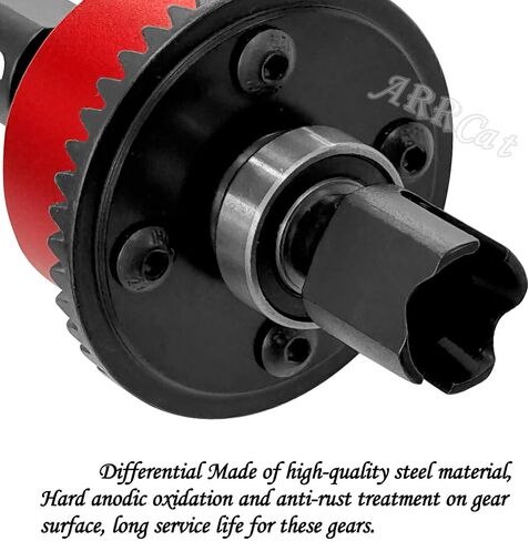 Front Rear 43T Differential & 10T Main Gear Upgrades Part for Arrma 1/7 FIRETEAM Mojave 6S BLX/Arrma 1/8 KRATON Notorious Outcast Talion 6S BLX,ARRCat Steel #45 Front Rear Diff Set,Red in Kuwait
