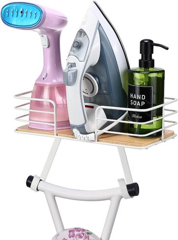 Ironing Board Holder Wall Mount Laundry Room Hanging Iron and Ironing Board Hanger Storage Laundry Room Decor and Organization Fit Most ironing boards leg's(Included T&V Shaped)-White in Saudi Arabia