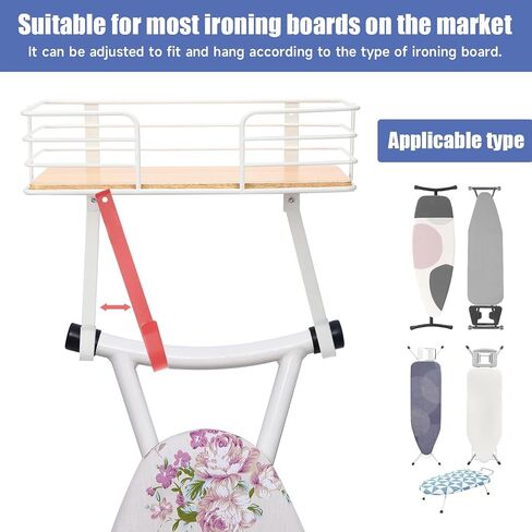 Ironing Board Holder Wall Mount Laundry Room Hanging Iron and Ironing Board Hanger Storage Laundry Room Decor and Organization Fit Most ironing boards leg's(Included T&V Shaped)-White in Saudi Arabia
