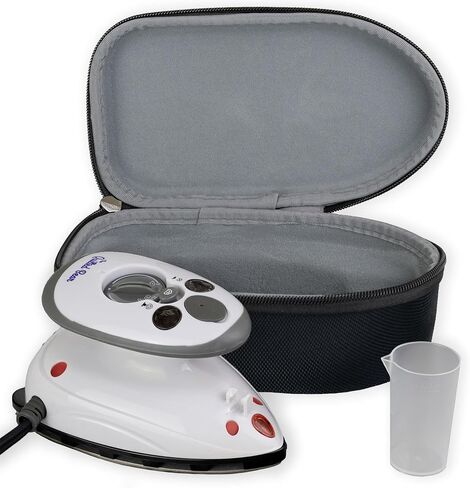 The Quilted Bear Mini Iron - Lightweight Mini Steam Iron with Ceramic Sole Base Plate & Temperature Gauge for Quilting, Crafts or use as a Travel Steamer (Black Case) in Kuwait