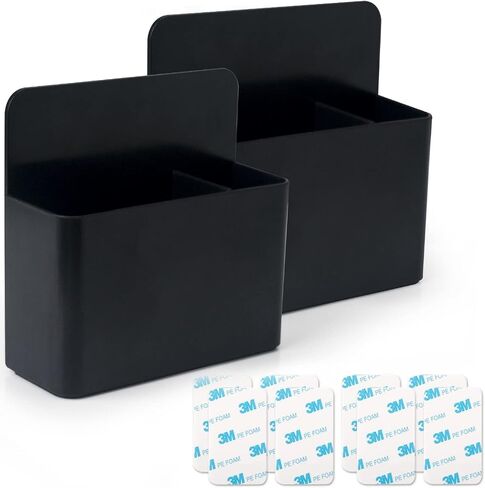 2 Pcs Magnetic Marker Holder Dry Erase Marker Holder Wall Mount Self Adhesive Pen Holder Magnetic Marker Cup Holders for Whiteboard, Fridge, Home Office School (Black in Saudi Arabia