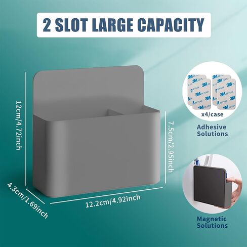 2 Pcs Magnetic Marker Holder Dry Erase Marker Holder Wall Mount Self Adhesive Pen Holder Magnetic Marker Cup Holders for Whiteboard, Fridge, Home Office School (Black in Saudi Arabia