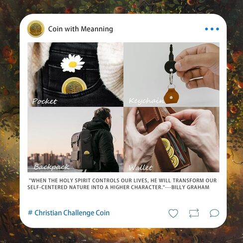 Fruit of The Spirit Christian Challenge Coin - Galatians 5:22-23 Jesus Religious Token - Art God Pocket Bible Verses Coins for Study - Good Luck Commemorative Gifts for Men Women Kids in Saudi Arabia