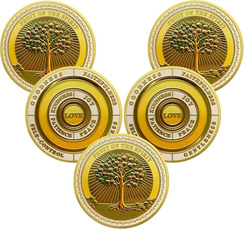 Fruit of The Spirit Christian Challenge Coin - Galatians 5:22-23 Jesus Religious Token - Art God Pocket Bible Verses Coins for Study - Good Luck Commemorative Gifts for Men Women Kids in Saudi Arabia