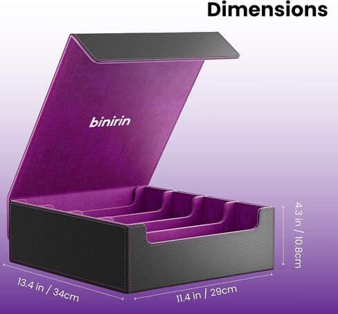 صندوق تخزين بطاقات التداول لشاشة القائد، صندوق سطح السفينة 3000+ MTG مع 4 أدوات تحميل علوية وداعمين للبطاقات، حافظة بطاقات من جلد البولي يوريثان تناسب بطاقات الألعاب السحرية والرياضية MTG Yugioh TCG (أسود ورمادي) in Kuwait