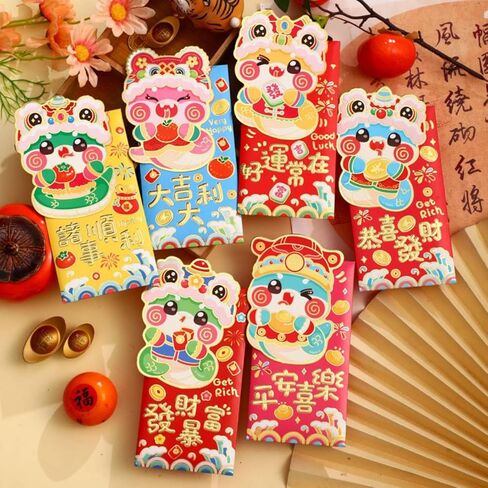 24Pcs Chinese Red Envelopes New Year Envelopes Hong Bao 2025 Snake Year, Gift Money Envelopes, Red Pockets, for Chinese New Year, Weddings, Birthday Gifts, Baby and Visiting Relatives in Kuwait