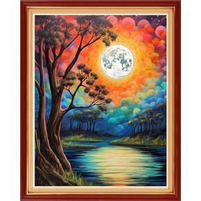 Foxdiviy Stamped Cross Stitch Kits for Beginners Full Range of Cross Stitching 11 CT Printed Cross Stitch Kits for Kids Adults Cross Stitch Patterns Needlepoint Kits-Magic Castle 18x18 inch