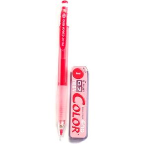 Pilot Color Eno Red Set, 0.7mm Mechanical Pencil + Mechanical Pencil Lead 0.7mm, Red, 10 Leads(Japan Import)