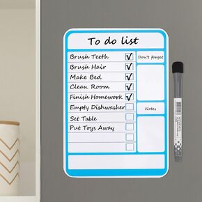 Magnetic Dry Erase Board to Do List Chore Charts for Kids Magnetic Whiteboard for Fridge Reusable Daily Schedule Memo List Chore Chart Planner Board Routine List Task Planning Board (Bases)