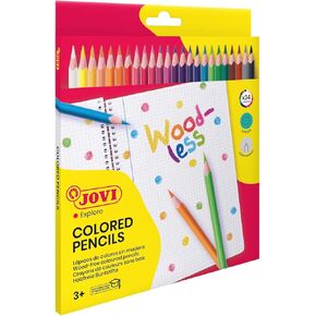 Jovi Woodless coloured pencils, wood-free, triangular shape, from 3 years, shatterproof, 24 colours in a box