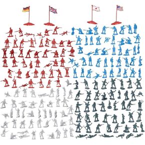 200-Piece Plastic Army Men for Boys – Military Soldiers Guys Playset Action Figures with Flags (4 Colors) in Kuwait