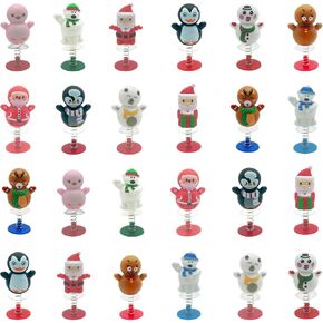 24 PCS Christmas Stocking Stuffers Jumping Popper Toys for Kids, Pop Up Bouncy Spring Toys for Xmas Party, Goodie Bags Filler, Treat Bags Gifts, Classroom Rewards, Party Favors
