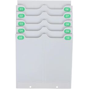 Time Card Rack 10 Pocket Wall Mounted Attendance Cards Holder Hanging Card Storage for Office in Kuwait
