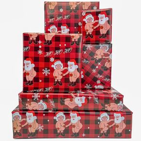 Vnaaem Funny Wrapping Paper Rude Xmas - Happy Holiday Bixxh - Pink Christmas Wrapping Paper Adult - Perfect for Winter Girlfriend Women - Inappropriate Gift Wrap - 20 X 28 Inches (6 Folded Sheet)