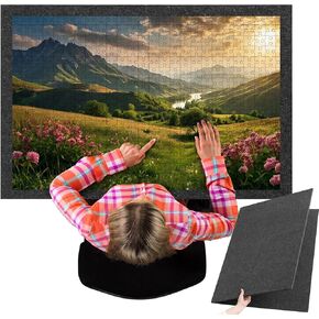 Blosssound 55"x 37" for 3000 Piece Foldable Puzzle Board Mat Large Portable Felt Jigsaw Puzzle Mat Pad Non Slip Storage Board