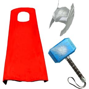 Children's Role Playing Set Children's Hero Toy LED Light Mask Cloak and Hammer gift