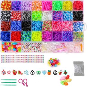 DDCOWP 2500+ Rubber Band Bracelet Kit, Loom Bracelet Making Kit, Rubber Bands Refill Loom Set, Loom Bands Kit