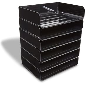 24380815 Side Load Stackable Plastic Letter Tray, Blk