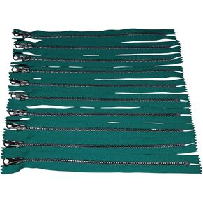 B&S 10Pcs 9-Inches VISLON Chrome Zippers for Sewing (Iridescent- Black Colors)