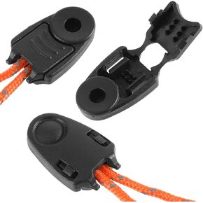 20 Pack Zipper Pull Cord Ends Zipcords Stopper, Nylon Cord End Tips, Zipper Pull Tabs Cord Ends Tips, Shoelace End Tips Cord Lock Clips, Paracord Parachute Clips, Shoe Lace End Clips (Black)