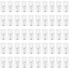 Tupalizy 27x14mm Clear Plastic Cord Locks Spring Stoppers Slider Clips Pant Drawstring Shoelace Fasteners for String Bags Hat Shorts Tighten Backpack Toggle Repair Replace (50)
