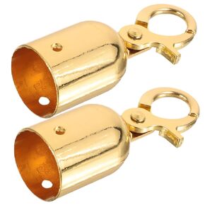 Angoily Cord End Cap, 2PCS Stainless Steel End of The Rope with Hook, Rope End Stop Rope Hook Cord End Stopper Snap Decking Rope Fittings Metal Cord Lock Stopper Cord Locks Fastener