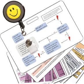 15 Set ICU Nurse Badge Card, Critical Care + (Free PDF), Rapid Respond - Cardiac Drips, Antidote, Sedation gtt,Glows Coma,18 EKG Rhythm, ACLS, BLS, CPR, Code Blue, NIH Stroke, ABG, Ventilator