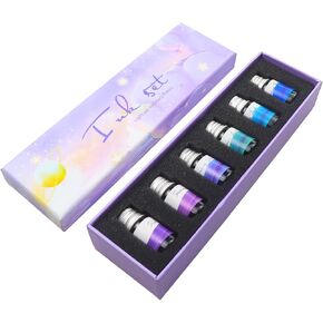 6 Colors Calligraphy Ink Set,Calligraphy Inks,Colorful Dip Pen Ink Set,Gold Powder Drawing Writing Art Ink with Gift Box …
