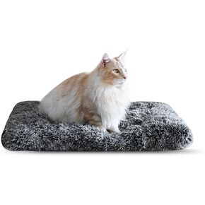 KINGROCK Fluffy Dog Crate Bed for Medium Dogs, Flat Plush Dog Bed, Calming Anti Anxiety Medium Dog Bed for Crate, Washable Soft Warm Dog Crate Mat with Non-Slip Bottom
