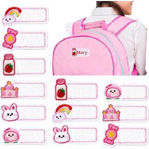 Personalized Embroidered Name Patches - Sew on/Write on，Suit for for Uniform, Backpack, Christmas Stocking, Easter Basket, Wedding, School，12pcs