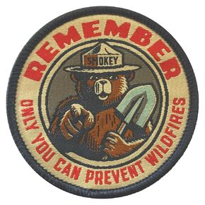 OFFICIALLY LICENSED Smokey Bear Patch - Remember Only You Can Prevent Wildfires Vintage Iron-On Embroidered Patch For Hats and Accessories 2.5" Diameter