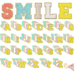 130 Pcs Letter Patches, Self Adhesive Patches, Embroidered Patch for Clothing (White, Sky Blue, Pink, Rose Red, Purple)