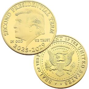 Donald Trump Gold Plated Coins 47th President of The USA 45-47 America Gold Coin President Eagle Seal Commemorative Gift Trump Collectibles (Trump Coin 45 47)