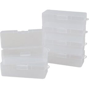 Qskely 6-Pack Small Clear Plastic Storage Containers with Latching Lid, Art Craft Supply Organizer Box, 5.98" x 2.55" x 1.85"
