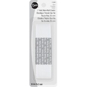 Dritz 1" Non-Roll, 1-1/4 Yard Length, White Knit Elastic