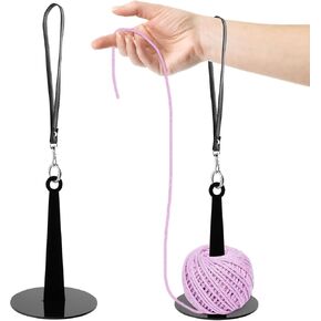 Wrist Yarn Holder, Portable Yarn Ball Holder with Keyring,Yarn Spinner, Craft Yarn Spinner Yarn Hanger Knitting Storage Stand Crochet Minder Accessories Crocheting Supplies (Color:Black)