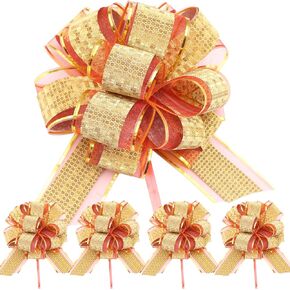 Pull Bow Gift Wrapping Pull Bows 6.5 Inch Lage Gift Bows for Gift Wrapping, Christmas, Wedding, Birthday, Baby Shower, Housewarming, Anniversary. (Red)