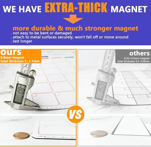 Mag-Fancy Dry Erase Calendar Kit- Magnetic Calendar for Refrigerator - Planning Boards Monthly Fridge Calendar Whiteboard with Extra-Thick Magnet Included Fine Point Marker Personal Organizers in Kuwait