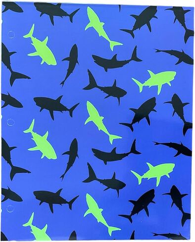 Back to School 2 Pocket Folders | Heavy Duty | Set of 4 Portfolios | Elementary Grade School | Fun Trendy Designs (Space, Dinosaur, Shark, Robots) in Kuwait