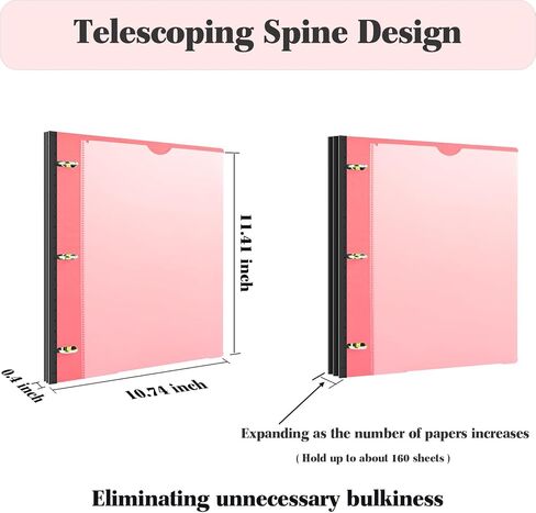 مجلد منظم للمشروعات المتداخلة، مجلد مكون من 3 حلقات قابل لإعادة الملء مع 5 ألوان مقسمة للجيبين، مجلد بلاستيكي مع غطاء أمامي قابل للتخصيص وجيب مجلد - أسود in Kuwait