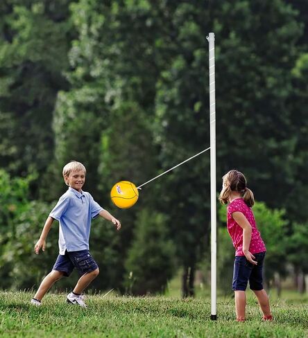 Western Star Tetherball Game Set - Soft-Touch Tether Ball with 2 Durable Attached Ropes - Indoor, Outdoor, 4 Colors - Easy Attach & Play - A Classic Family Outdoor Game for Kids in Saudi Arabia