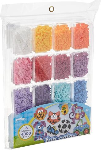 Perler Beads Fun Colors Fuse Beads and Storage Tray For Kids Crafts, 4000 pcs in Saudi Arabia