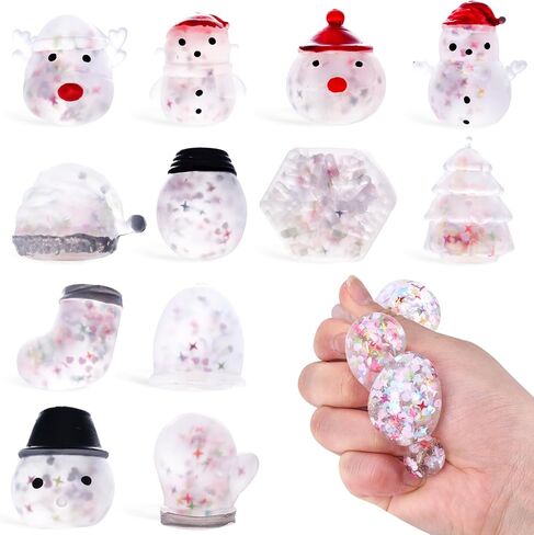 LovesTown 30PCS Christmas Stress Balls, 1.8 - 2 Inch Christmas Squishies for Kids Party Goodie Bag Fillers Christmas Birthday Favors in Saudi Arabia