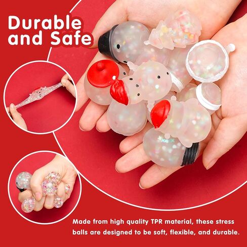 LovesTown 30PCS Christmas Stress Balls, 1.8 - 2 Inch Christmas Squishies for Kids Party Goodie Bag Fillers Christmas Birthday Favors in Saudi Arabia