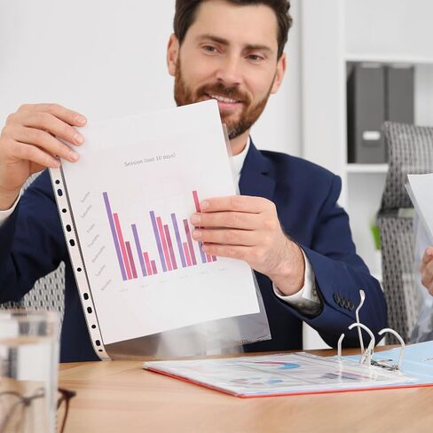 Clear Sheet Protectors 100pcs Plastic Page Protectors Binder Sheet Sleeves 11 Holes in Kuwait