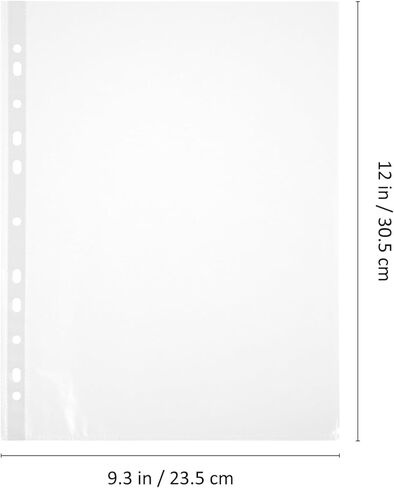 Clear Sheet Protectors 100pcs Plastic Page Protectors Binder Sheet Sleeves 11 Holes in Kuwait
