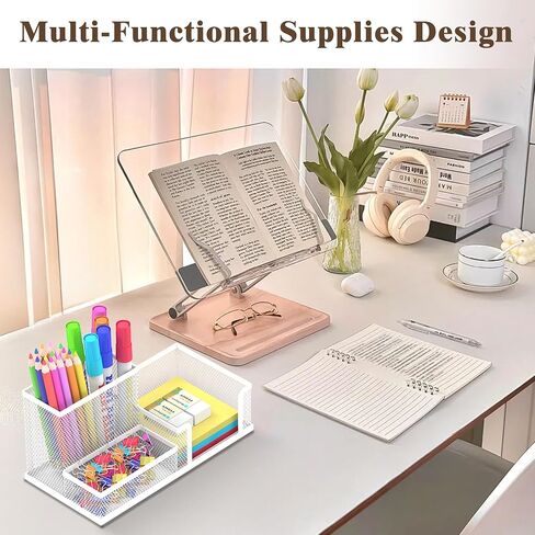 SUPEASY Pen Holder Desk Organizer, Office Supplies Pencil Holder with 3 Compartments, Desk Accessories and Workspace Organizers for Home School, Black in Kuwait