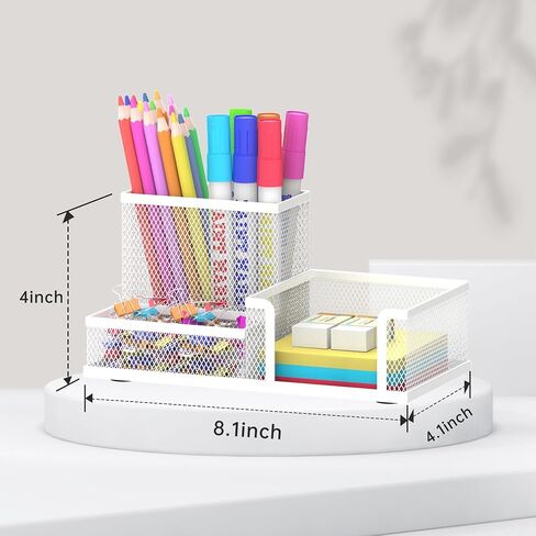 SUPEASY Pen Holder Desk Organizer, Office Supplies Pencil Holder with 3 Compartments, Desk Accessories and Workspace Organizers for Home School, Black in Kuwait