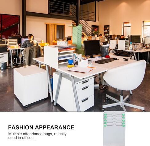 Time Card Rack 10 Pocket Wall Mounted Attendance Cards Holder Hanging Card Storage for Office in Kuwait